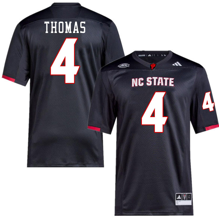 NC State Wolfpack #4 Tra Thomas College Football Jerseys Stitched-Black NC State Wolfpack #4 Tra Thomas College Football Jerseys Stitched-Black